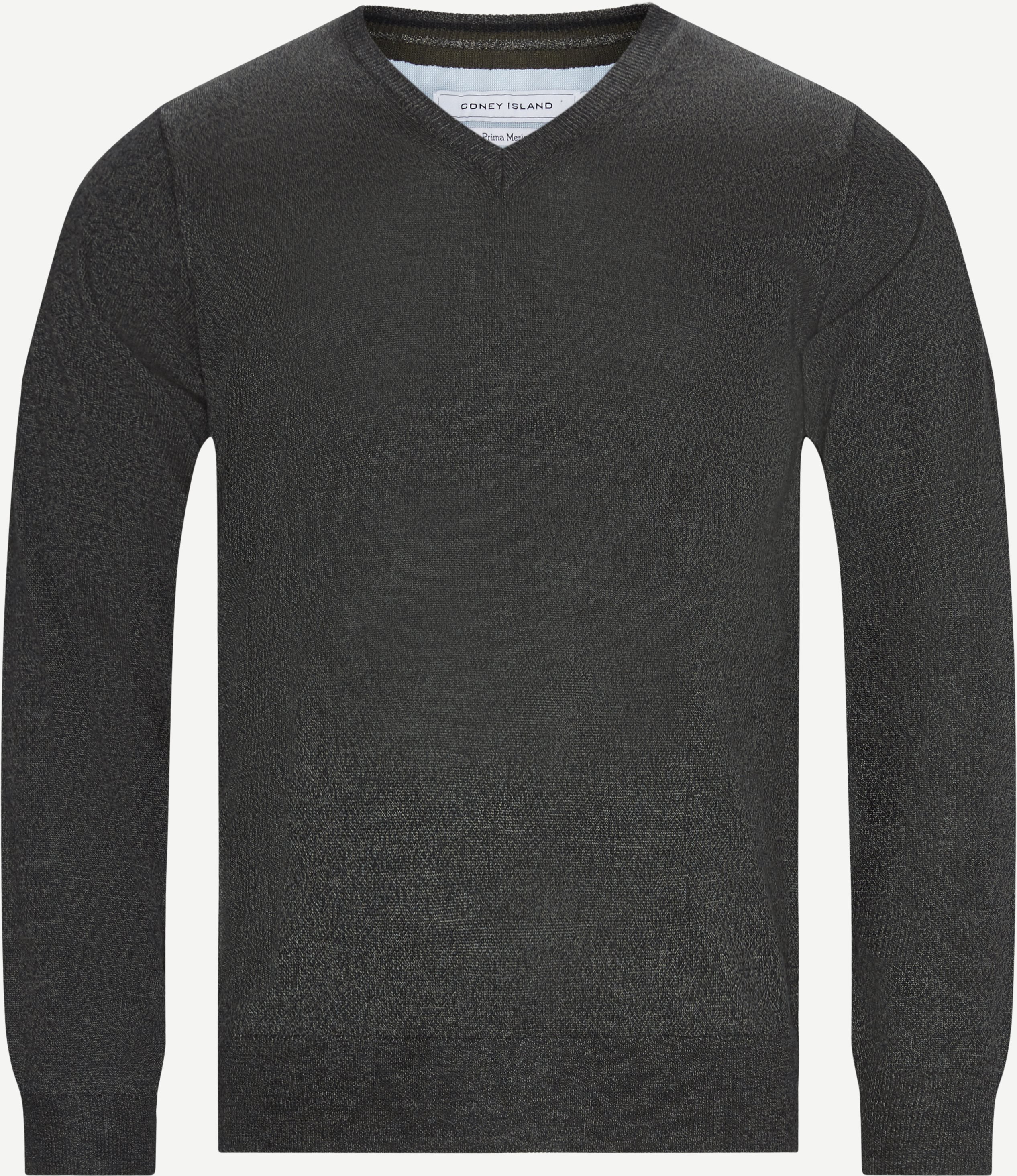 Salina Merino V-neck Knit Sweater - Knitwear - Regular fit - Grey